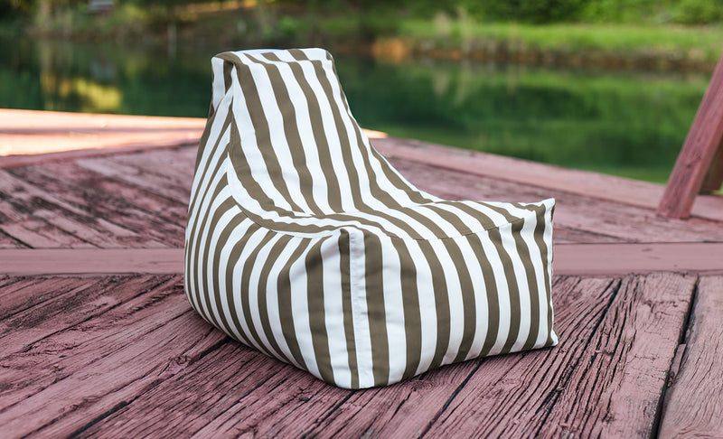 Juniper Jr Outdoor in Taupe Stripes Patterned Outdoor Fabric