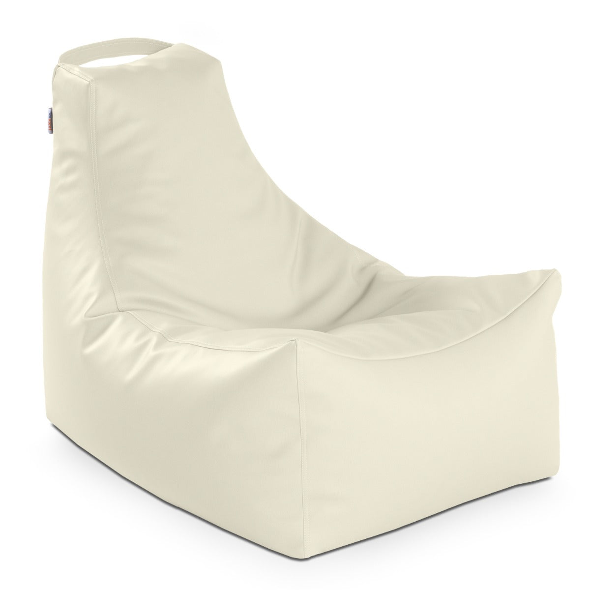 Beige bean bag chair on a white background