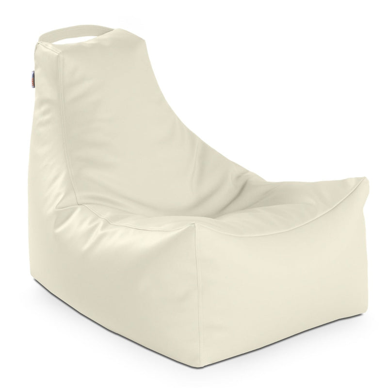 Beige bean bag chair on a white background