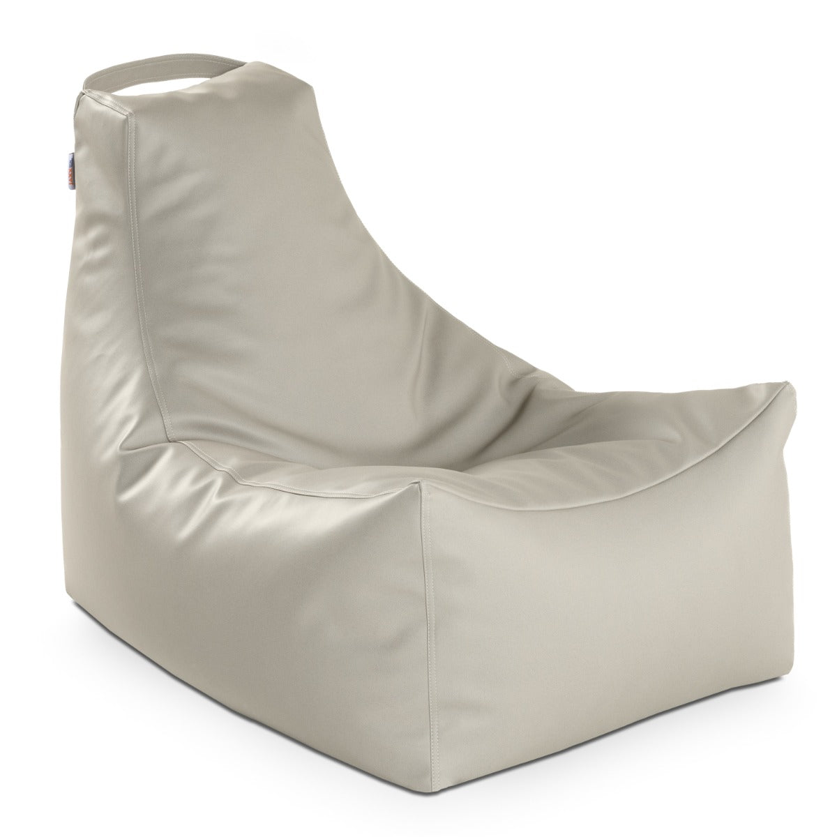 Beige bean bag chair on a white background
