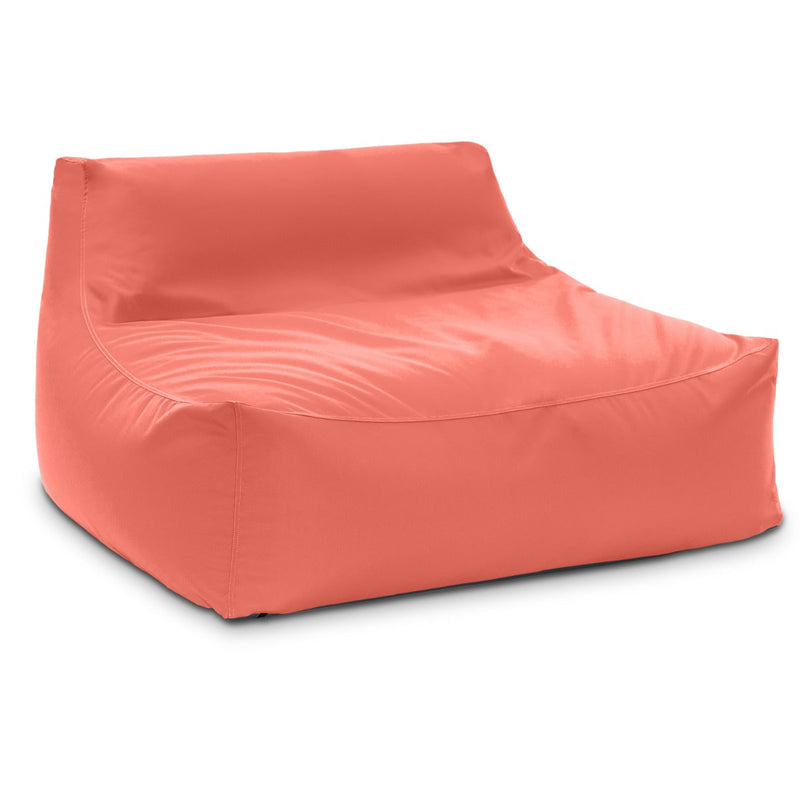 Coral bean bag chair on a white background