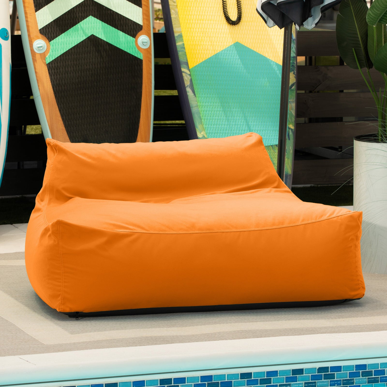 Lavista Outdoor Loveseat in Tangerine Sunbrella