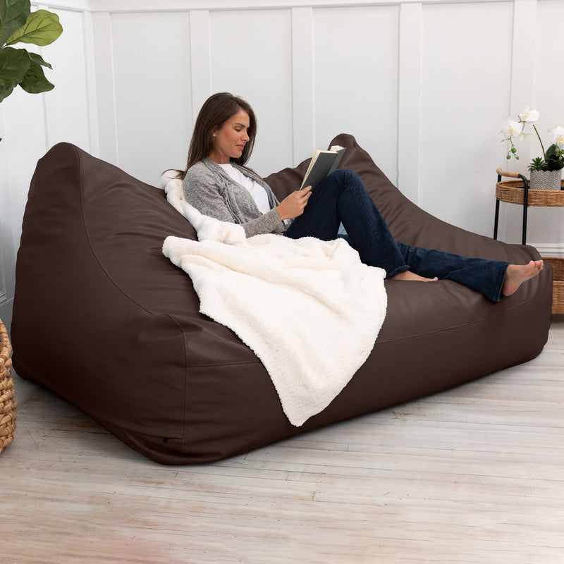 Lozia in Chocolate Cobblestone Faux Leather