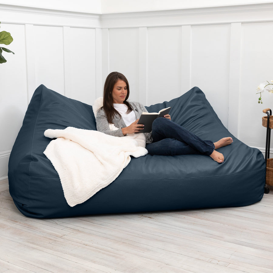 Lozia in Blue Cobblestone Faux Leather