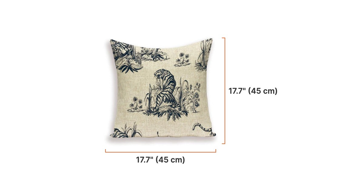 Tiger Print Pillow Cover dimensions