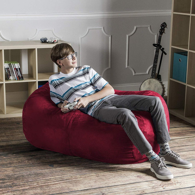 Lounger 4’ Kids Bean Bag Microsuede Cherry
