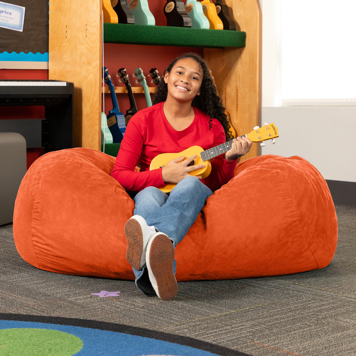 Lounger 4 in Orange Microsuede