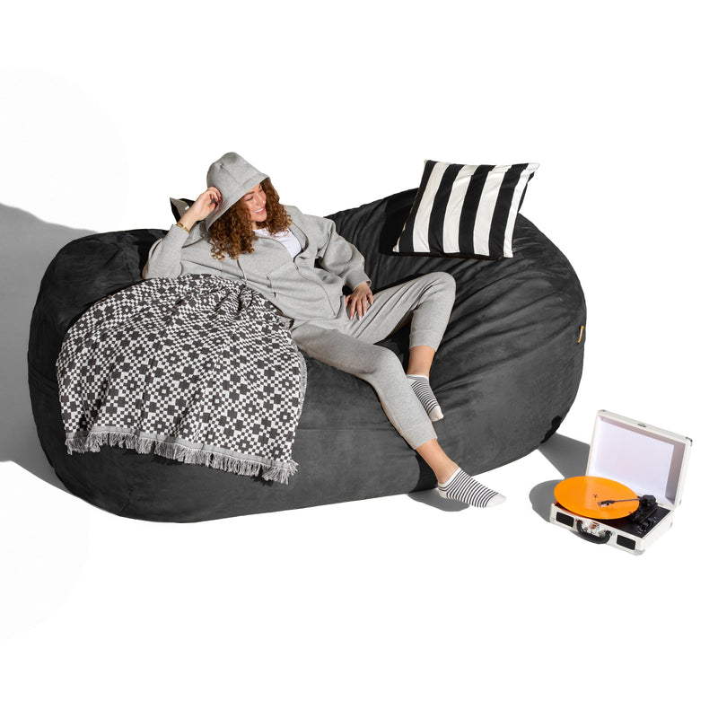 Lounger 7 in Black Microsuede