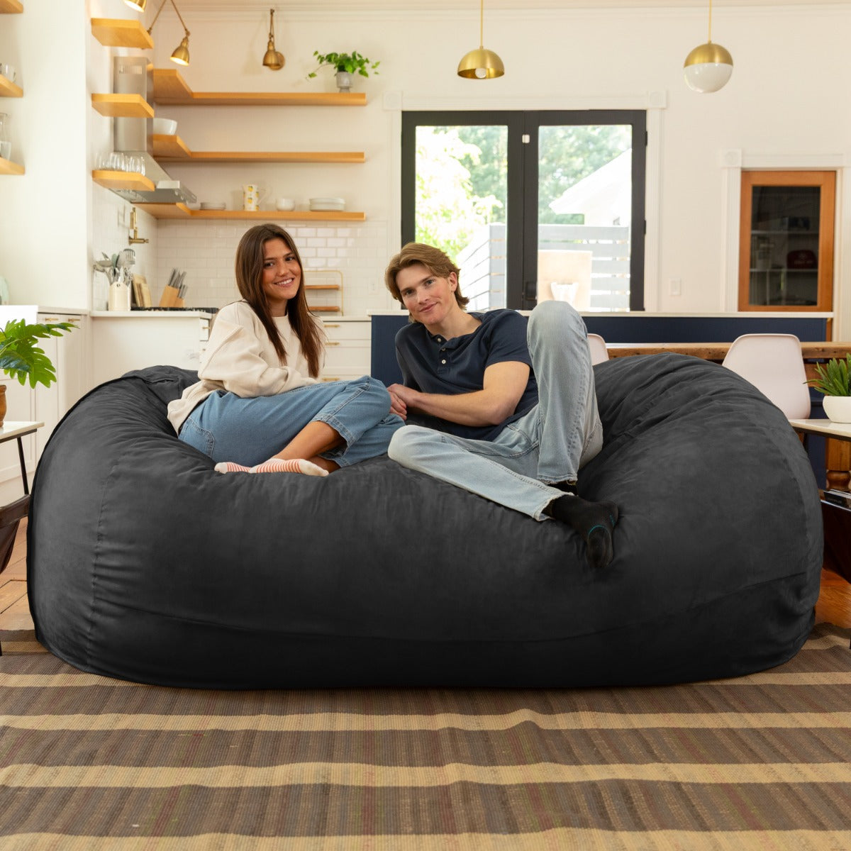Lounger 7 in Black Microsuede