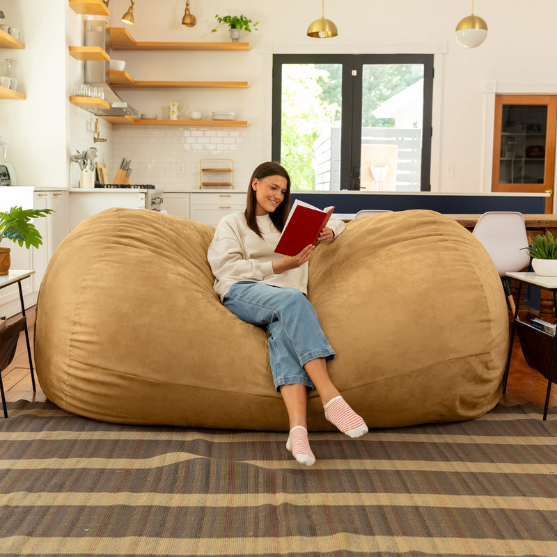 Lounger 7 in Camel Microsuede
