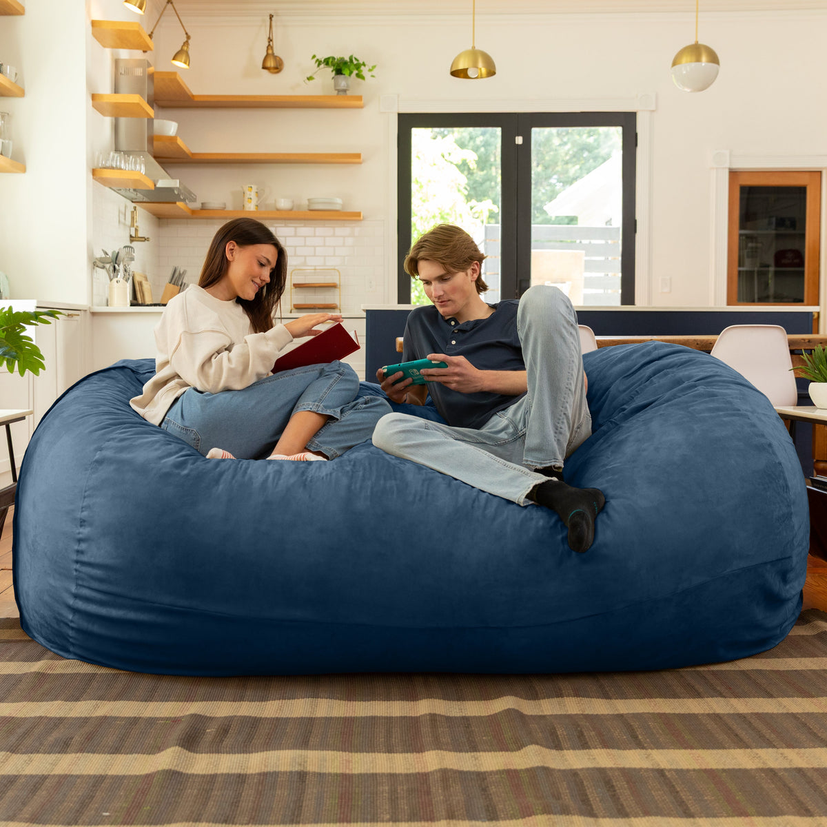 Lounger 7 in Navy Microsuede