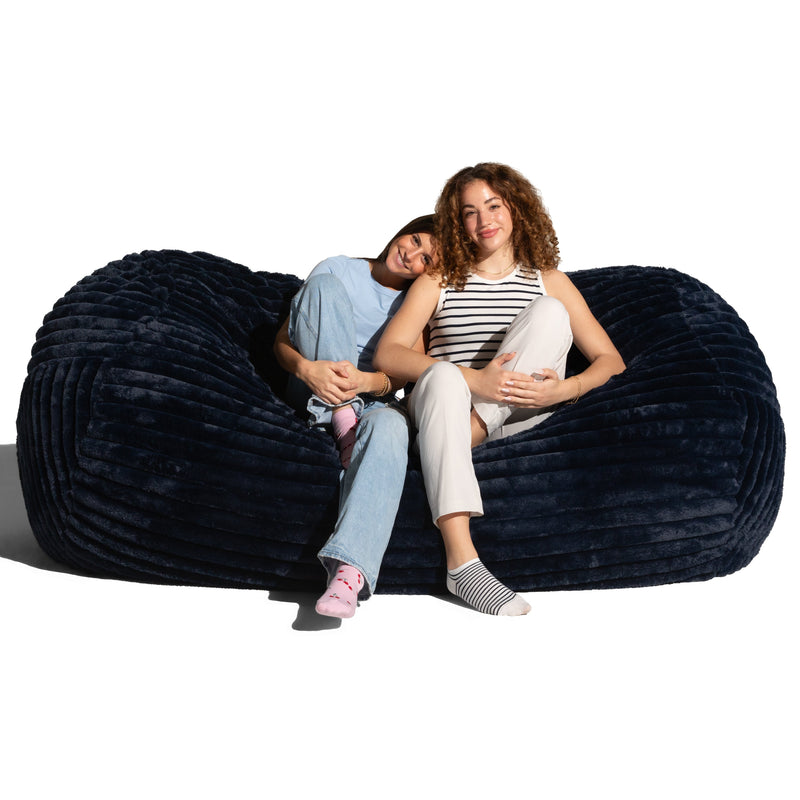Lounger 7 in Striped Navy Faux Fur