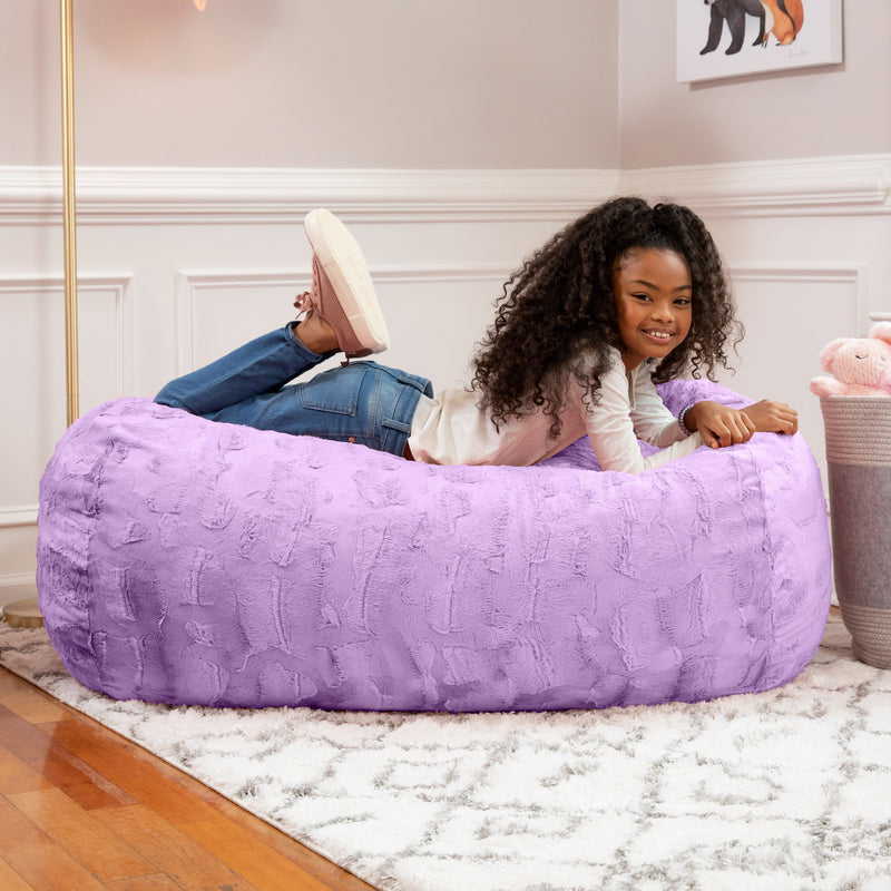 Lounger 4 in Bellflower Purple Faux Fur