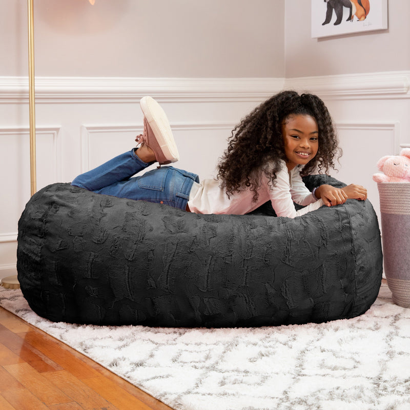 Lounger 4 in Cosmic Black Faux Fur