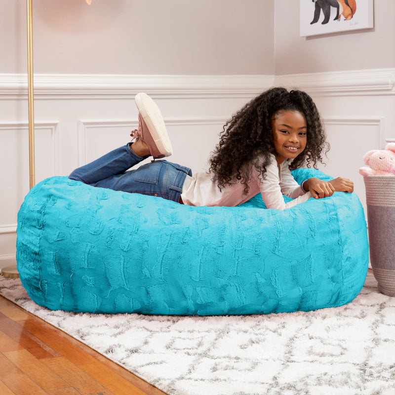 Lounger 4 in Maui Aqua Faux Fur