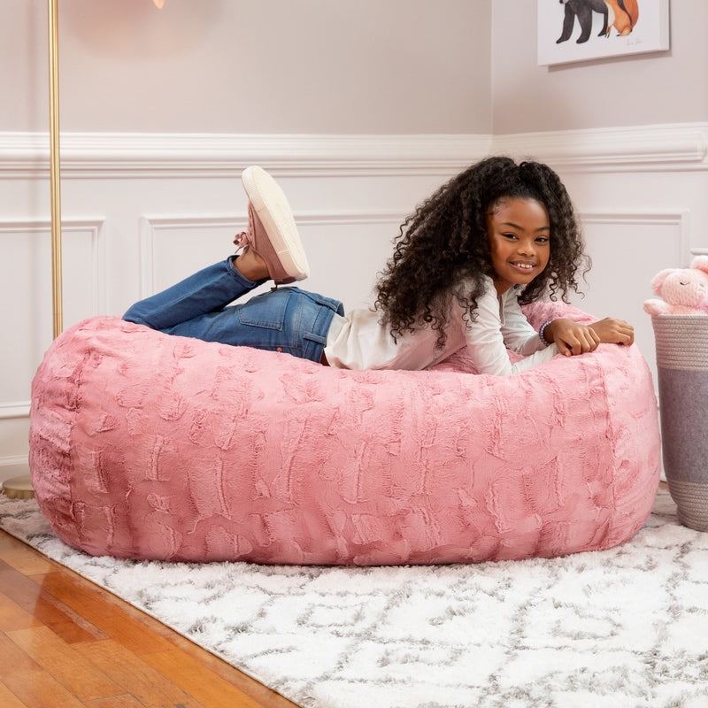 Lounger 4 in Rose Pink Faux Fur