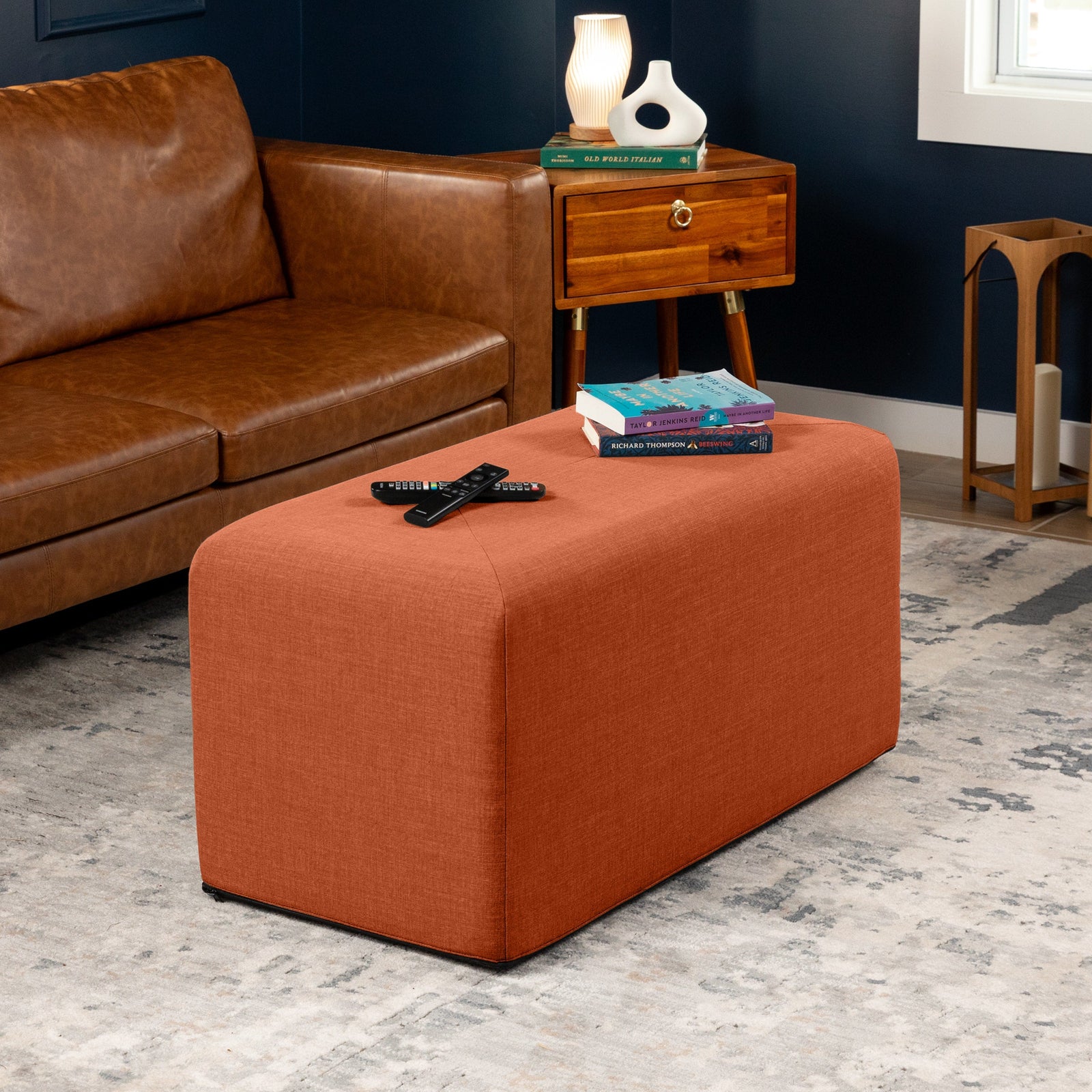 Monroe Large in Canyon Orange FibreGuard Smart Microvelvet