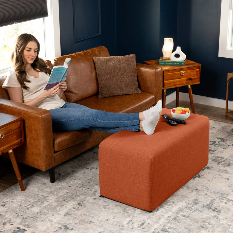 Monroe Large in Canyon Orange FibreGuard Smart Microvelvet