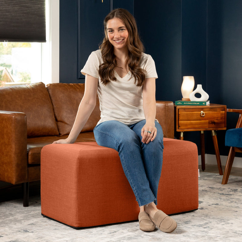 Monroe Large in Canyon Orange FibreGuard Smart Microvelvet