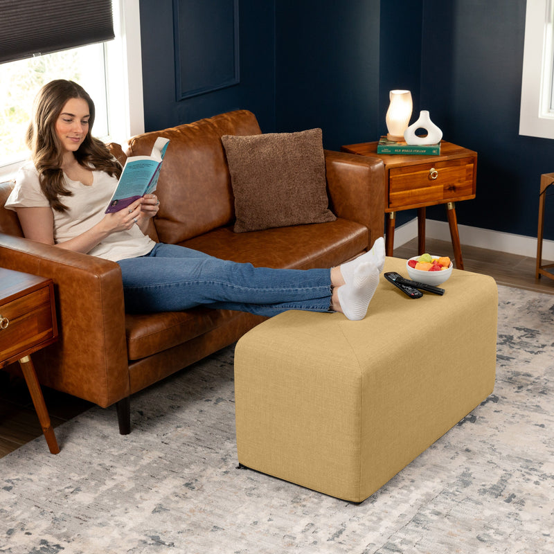 Monroe Large in Wheat Gold FibreGuard Smart Microvelvet