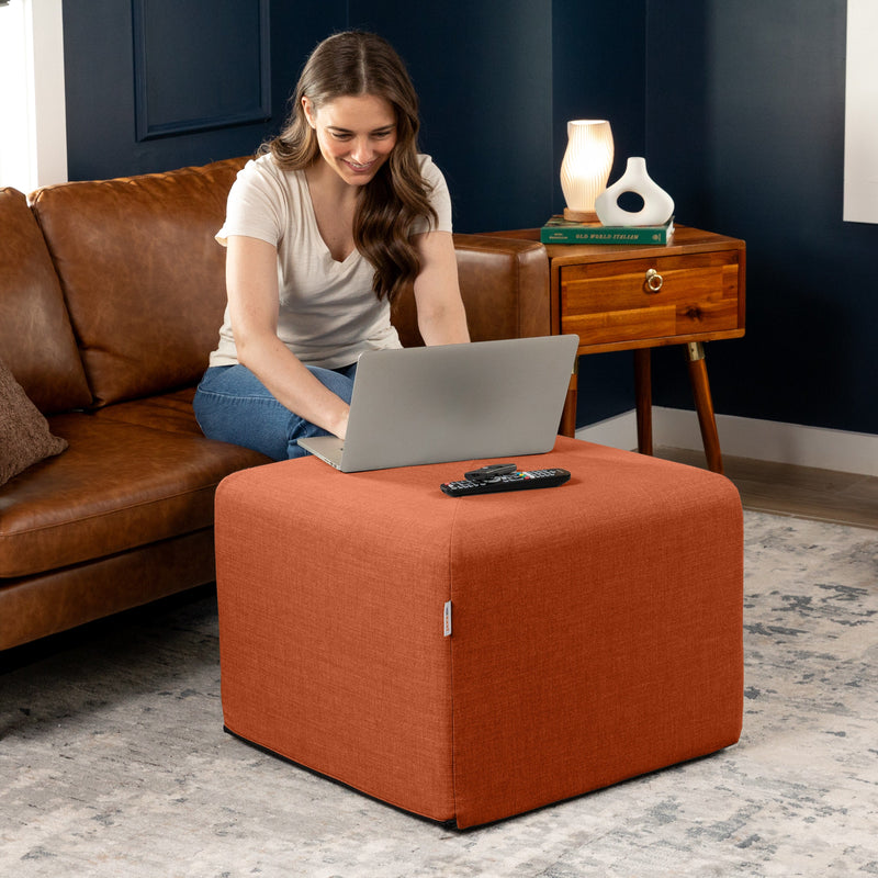 Monroe Medium in Canyon Orange FibreGuard Smart Microvelvet