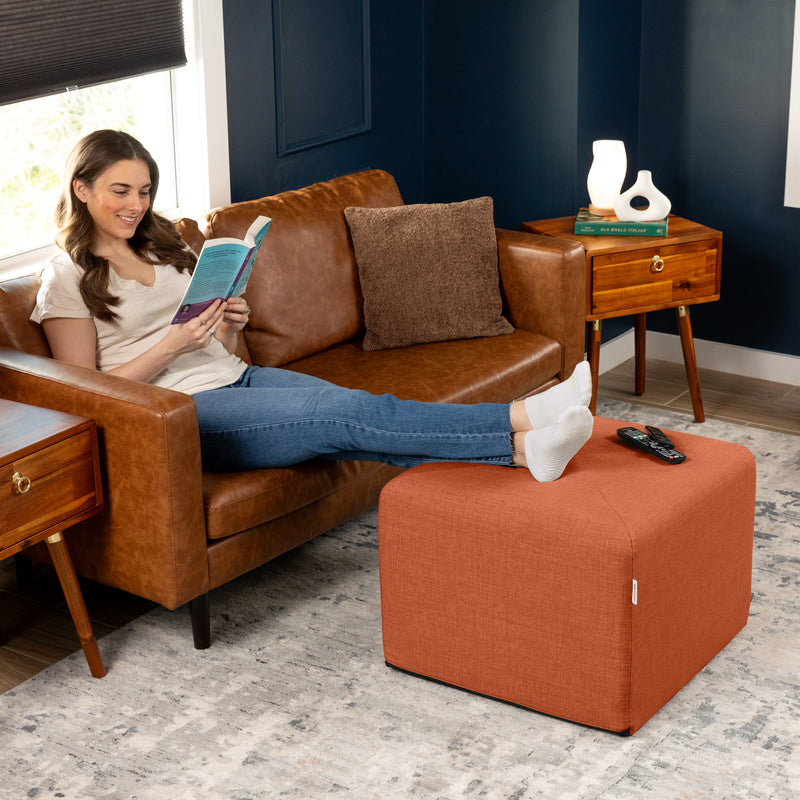 Monroe Medium in Canyon Orange FibreGuard Smart Microvelvet