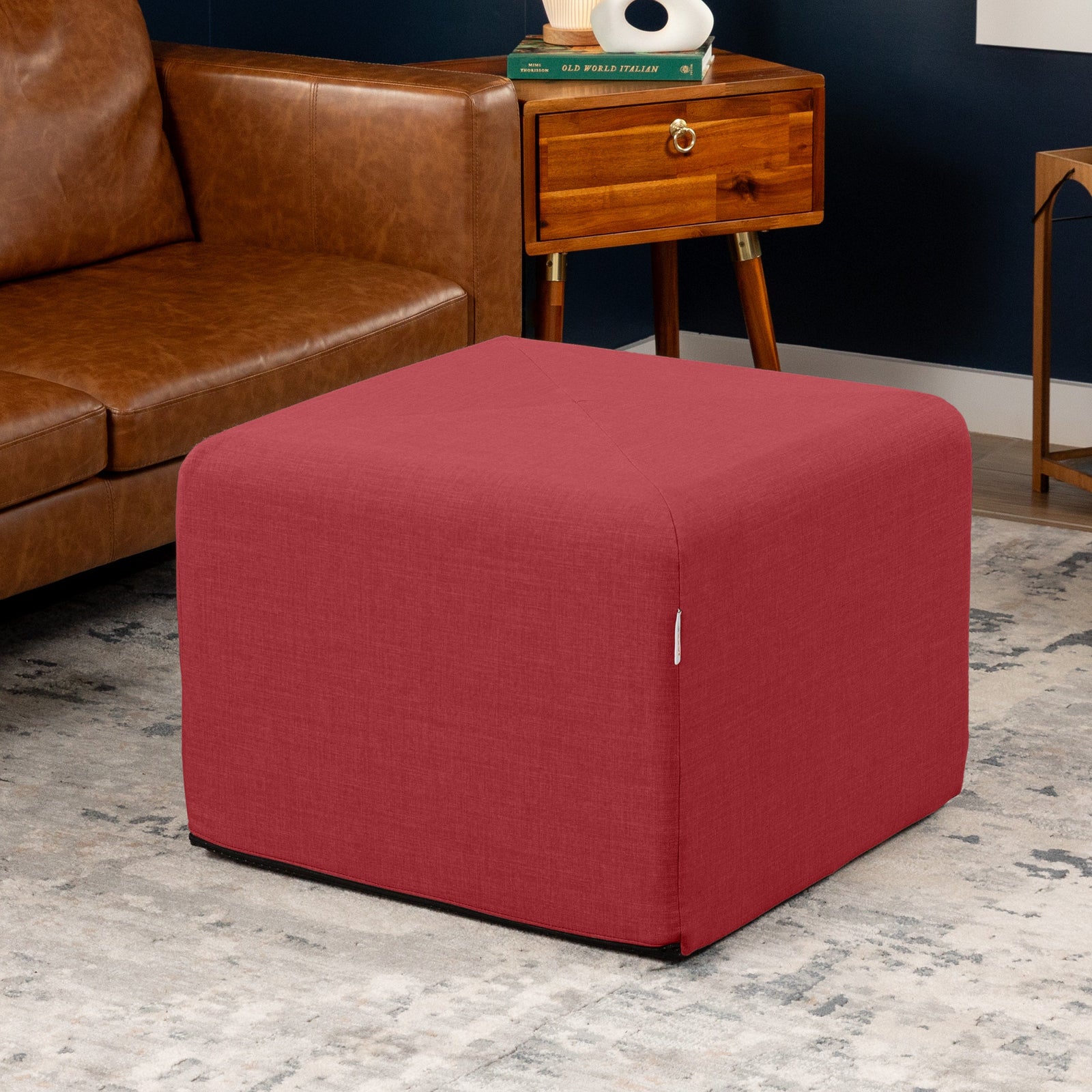 Monroe Medium in Poppy Red FibreGuard Smart Microvelvet