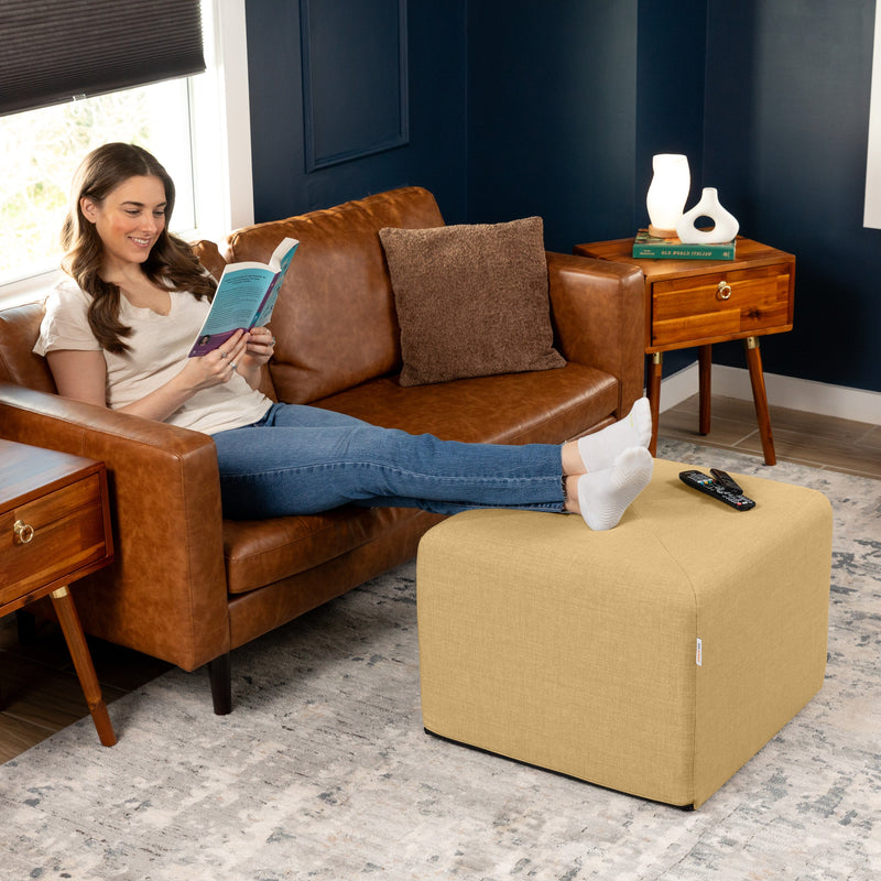Monroe Medium in Wheat Gold FibreGuard Smart Microvelvet