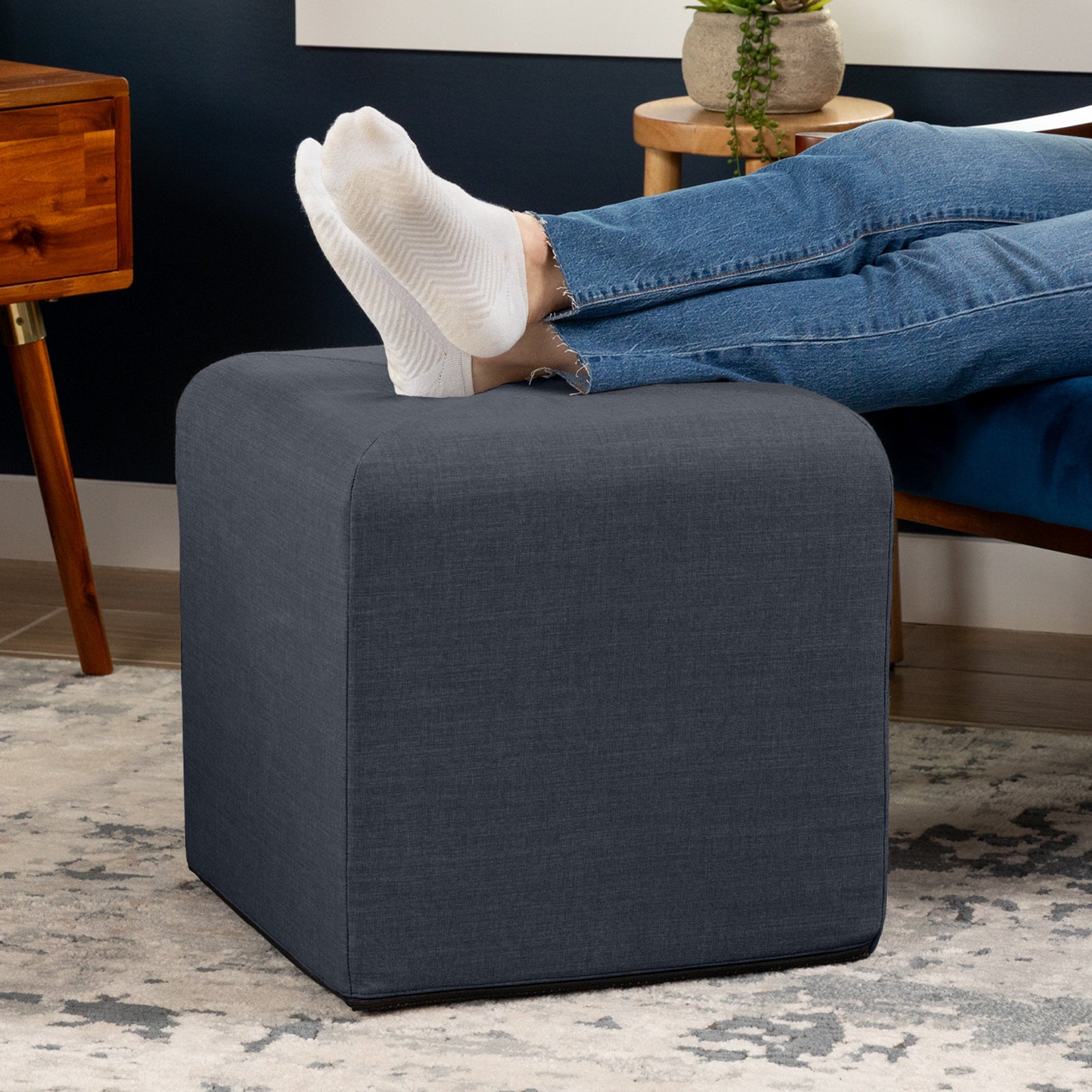 Monroe in Denim FibreGuard Smart Microvelvet