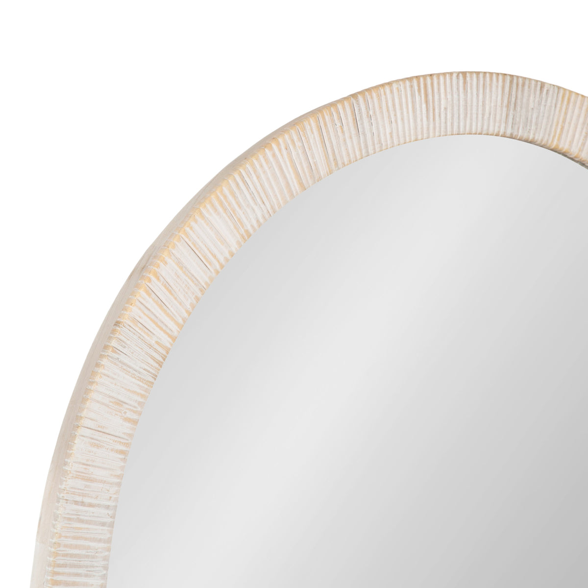 Close-up of the white rattan frame curve
