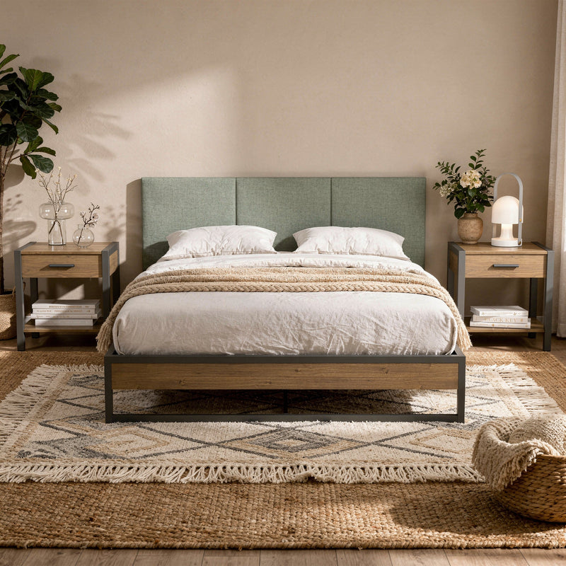 Panelist Square Headboard Panels in Cypress Green FibreGuard Deluxe Microvelvet