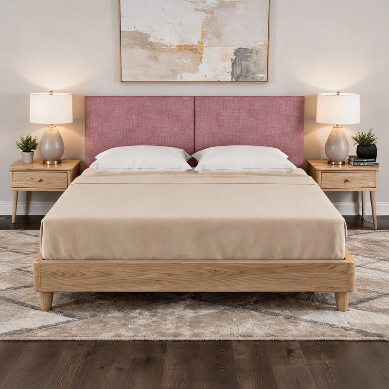 Panelist Wide Headboard Panels in Vino Red FibreGuard Deluxe Microvelvet