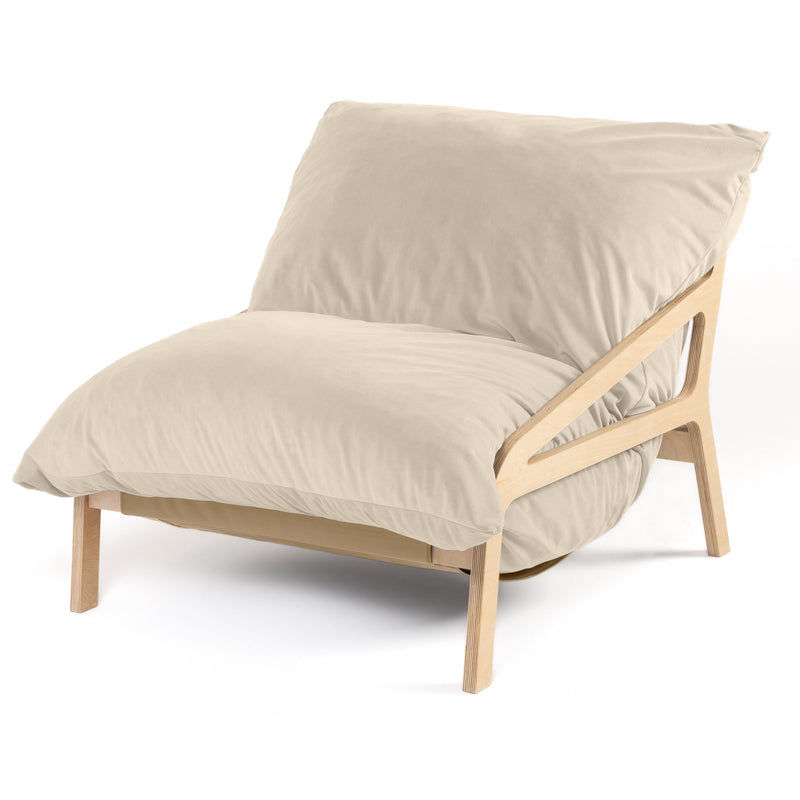 Pillow Saxx 5 Chair in Cream Lush Velvet