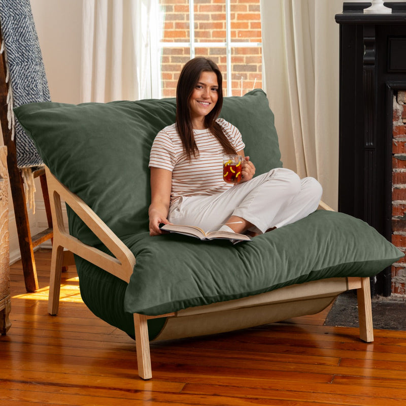 Pillow Saxx 5 Chair in Green Lush Velvet