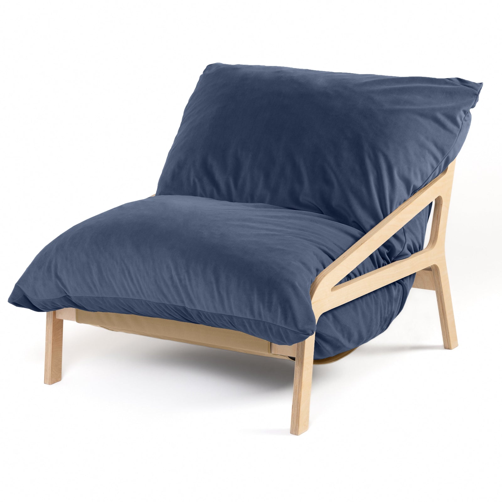 Pillow Saxx 5 Chair in Blue Lush Velvet