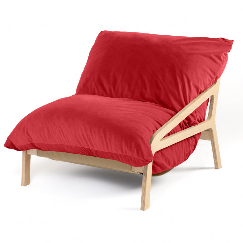Pillow Saxx 5 Chair in Red Lush Velvet