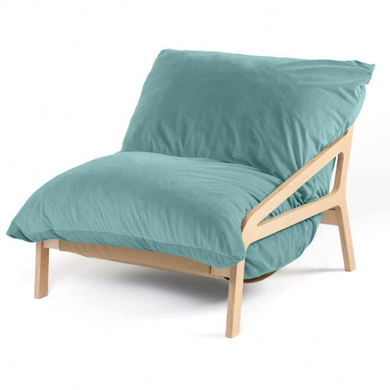 Pillow Saxx 5 Chair in Turquoise Lush Velvet