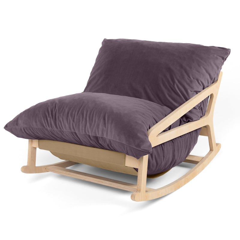 Pillow Saxx 5 Rocking Chair in Purple Lush Velvet