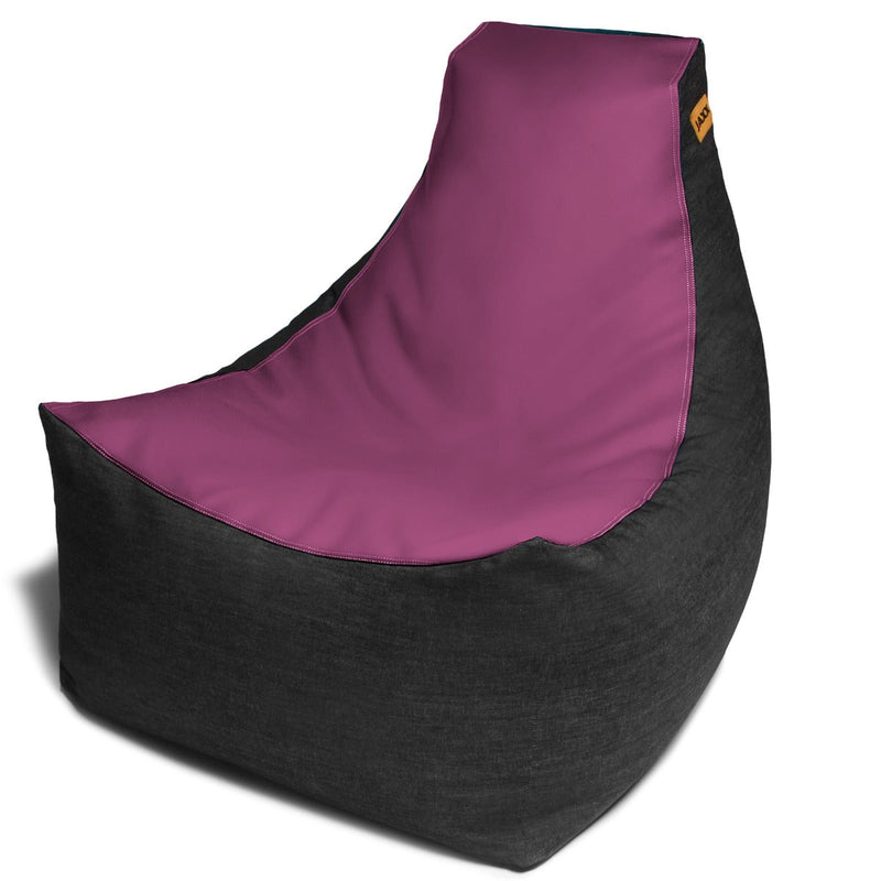 Pixel gamer bean bag in purple on white background