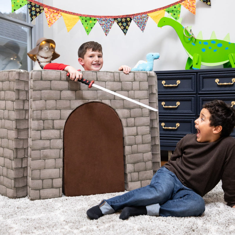 PlayScape CastleGate in Gray Stone Printed Microsuede