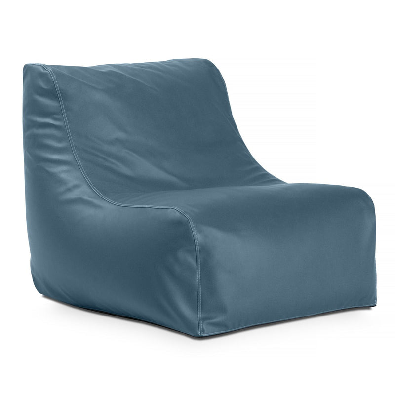 Blue bean bag chair on a white background