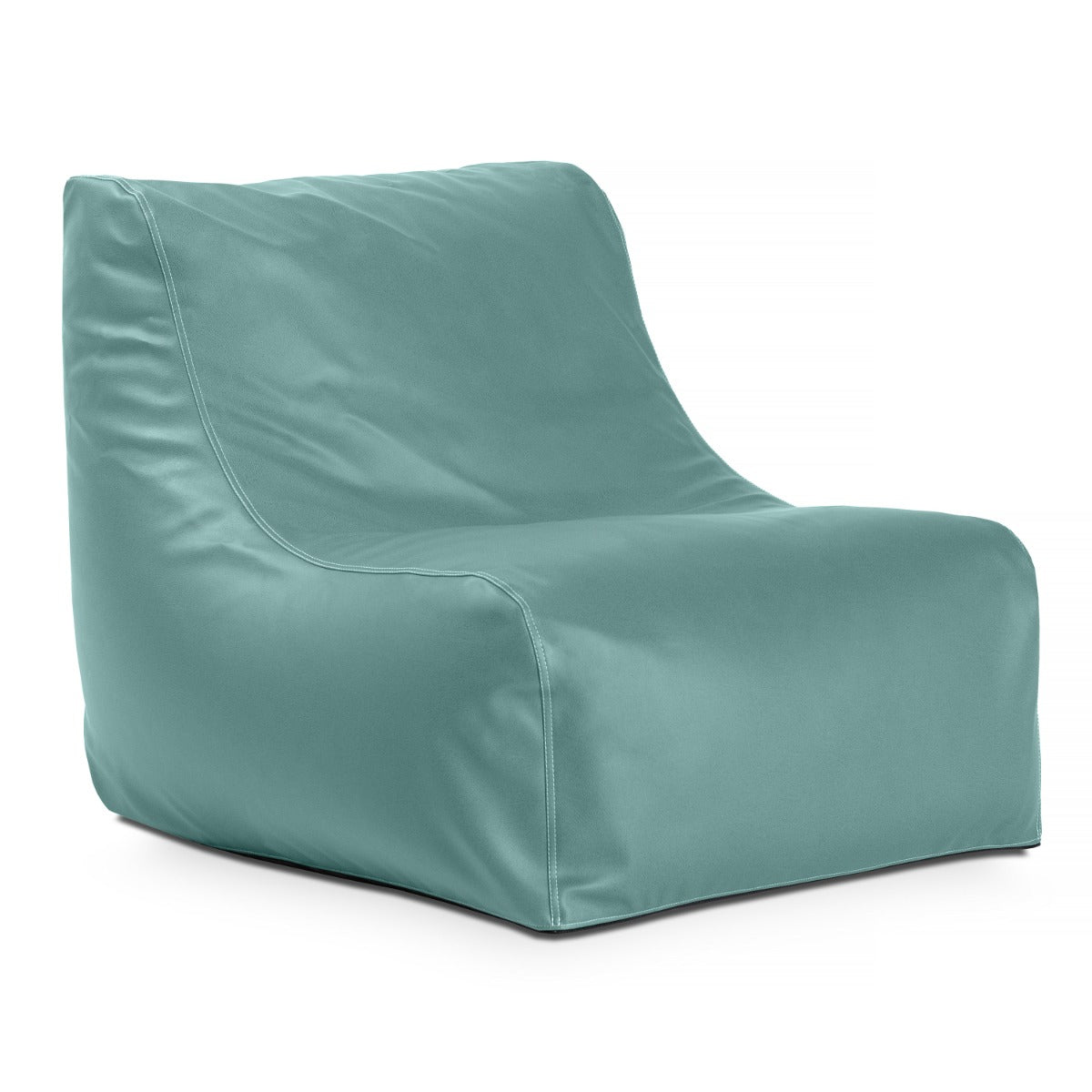 Teal bean bag chair on a white background