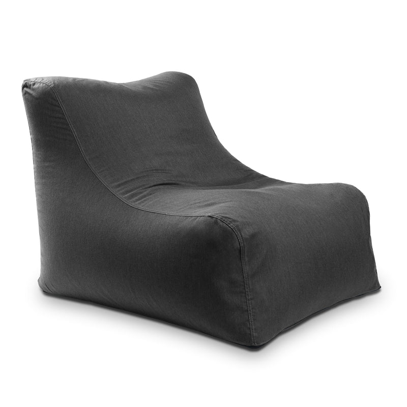 Dark gray bean bag chair on a white background