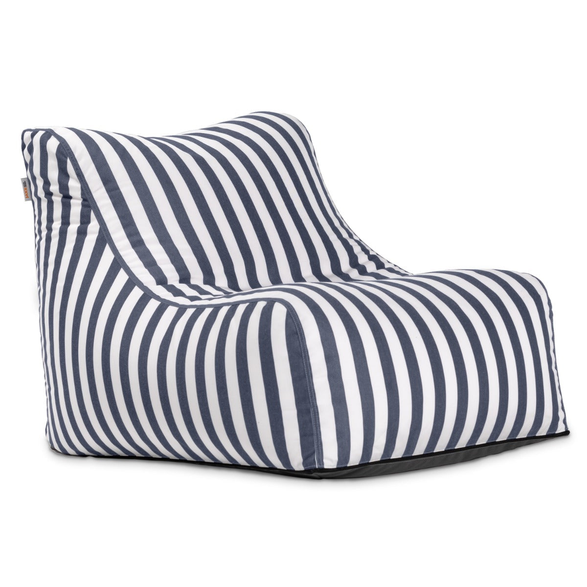 Striped bean bag chair on a white background