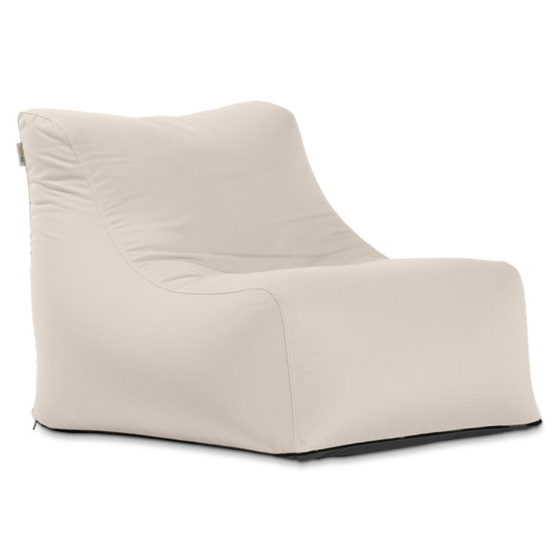 Beige bean bag chair on a white background