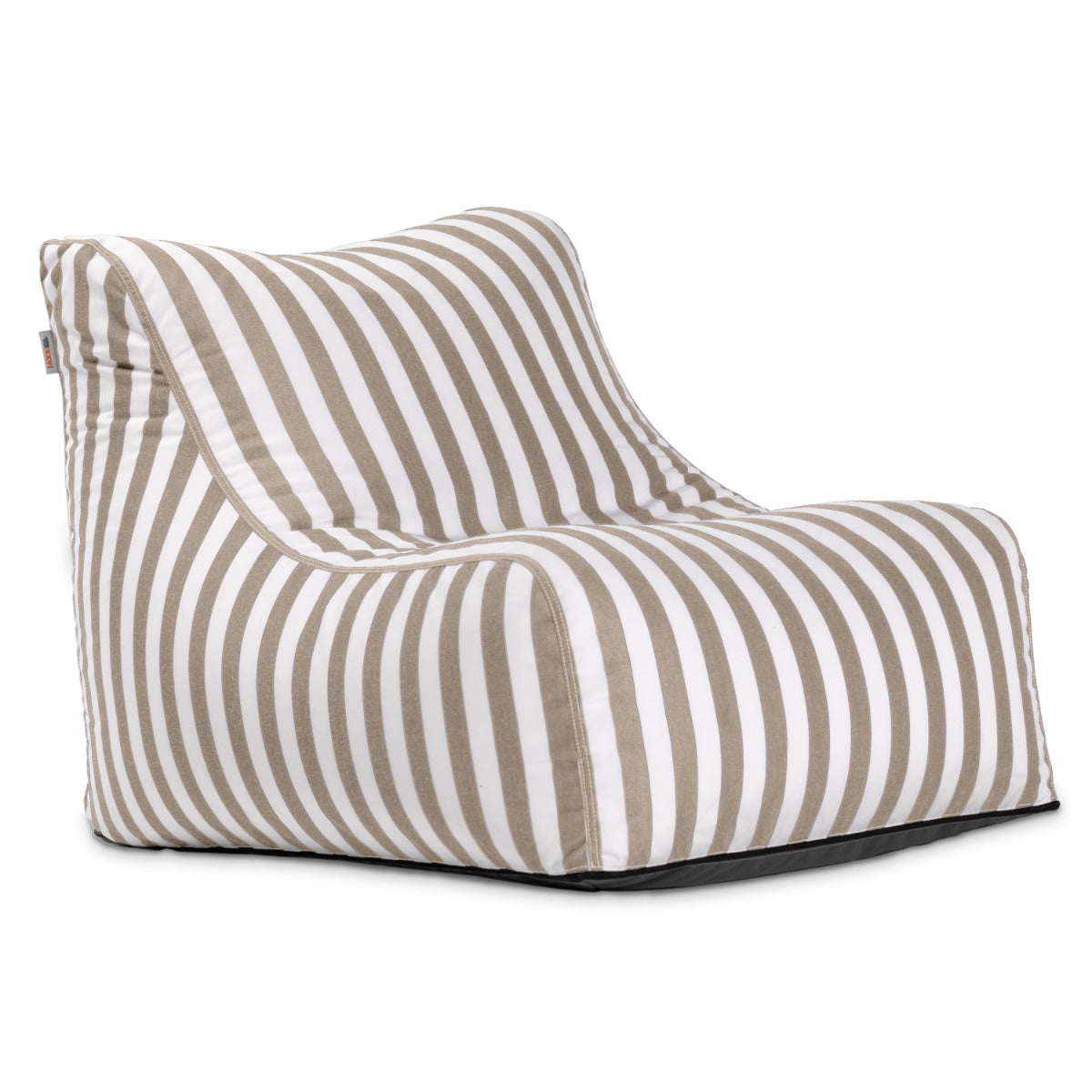 Striped bean bag chair on a white background