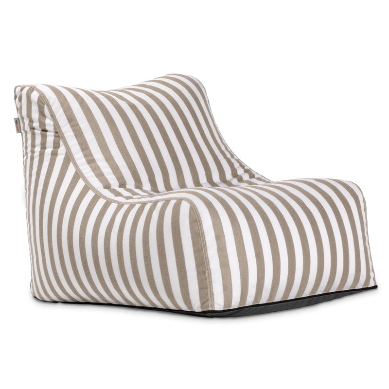 Striped bean bag chair on a white background