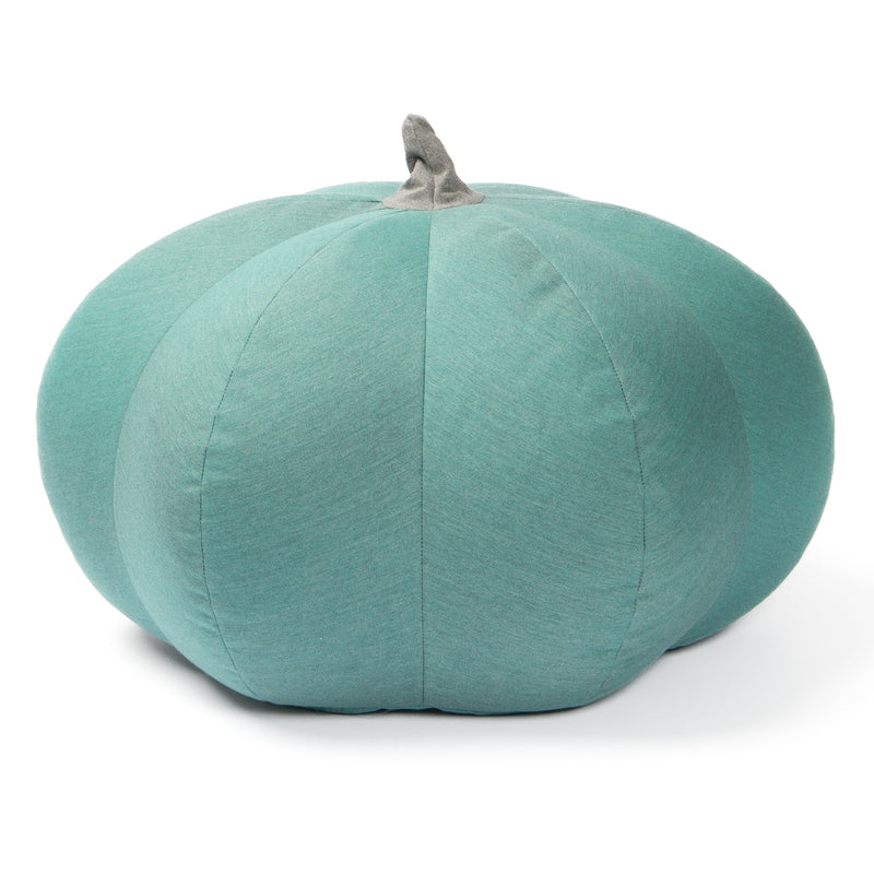 Pumpkin Pouf in Breeze Sunbrella