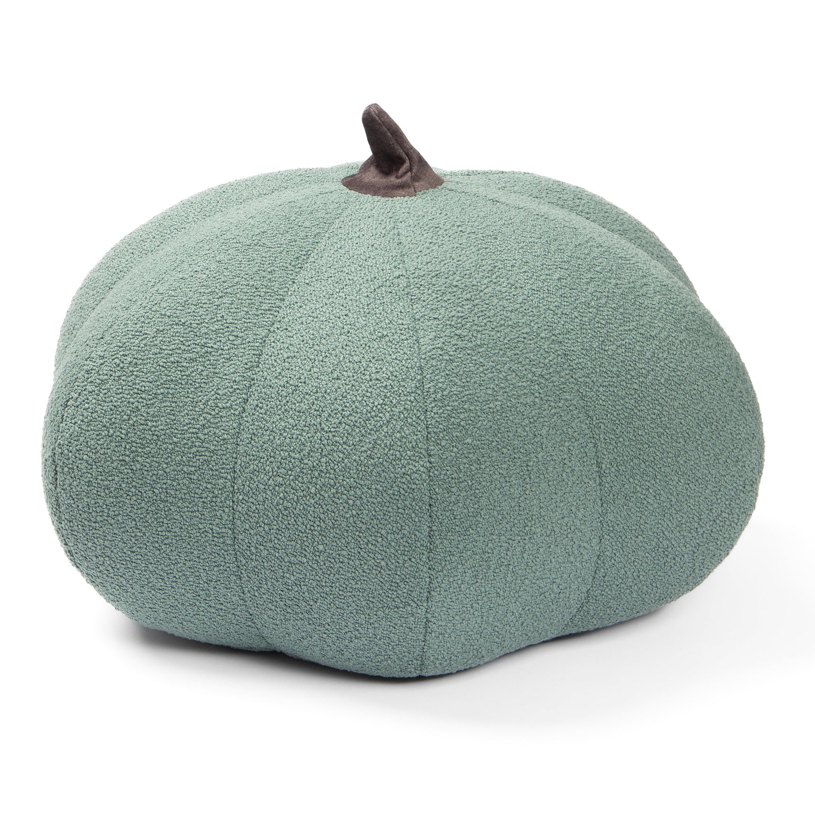 Pumpkin Pouf in Green Boucle
