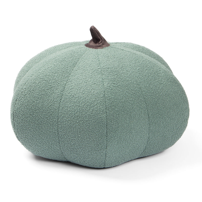 Pumpkin Pouf in Green Boucle